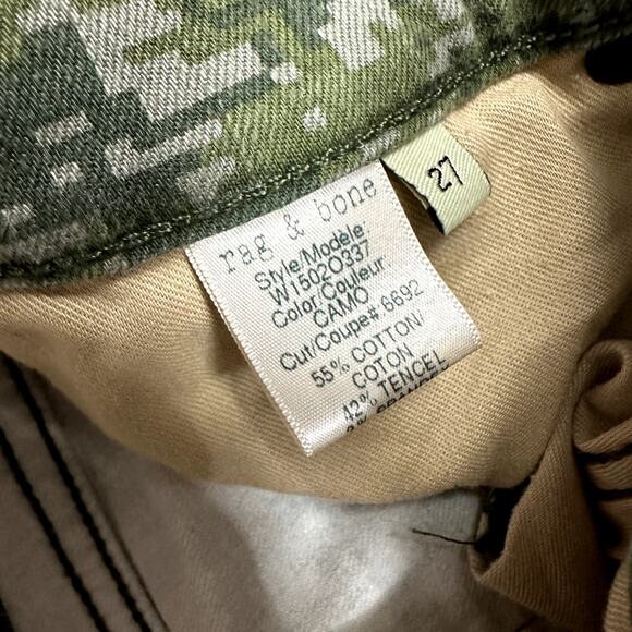 Rag & Bone Skinny Green Digital Graphic Camo Stretch Ankle Jeans 27 - Picture 8 of 10